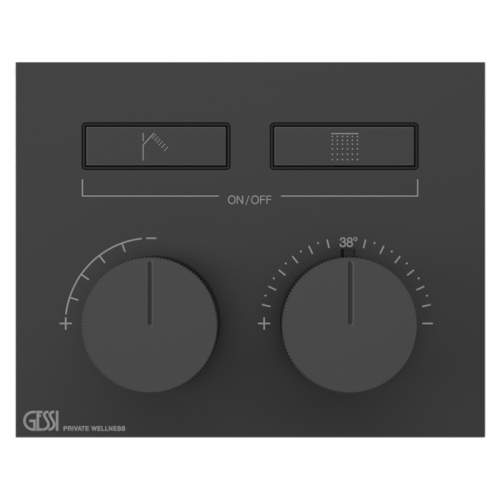 Смеситель для душа Gessi Hi-Fi 63004#299 встраиваемый в стену черный с термостатом (внешняя часть)