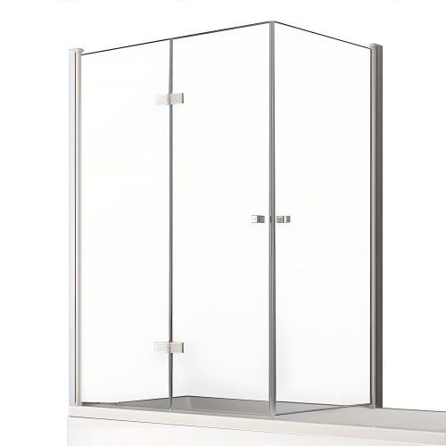 Душевая шторка на ванну New Trendy NEW SOLEO Chrome P-0028/P-0024 100х140 стекло прозрачное профиль хром глянцевый ориентация левая