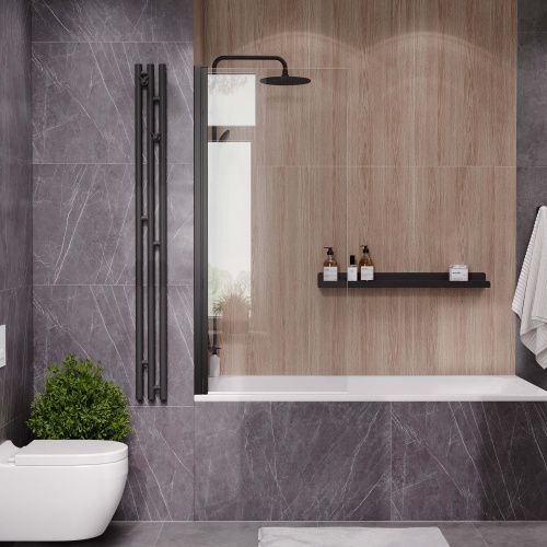 Душевая шторка Reflexion Slider RX15070CBL-23 70x150 стекло прозрачное профиль черный матовый ориентация универсальная