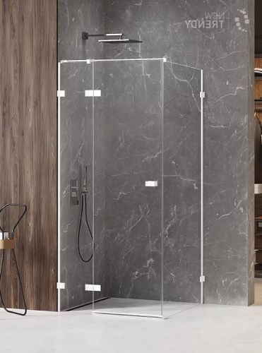 Душевой уголок New Trendy AVEXA White EXK-2715 100х90 стекло прозрачное профиль белый без поддона