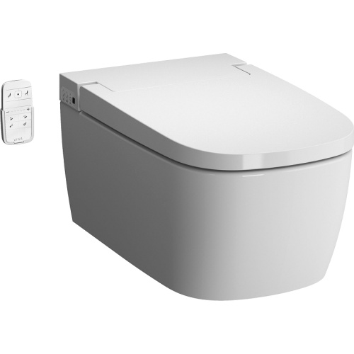 Унитаз подвесной Vitra V-Care 5674B003-6193 белый с сиденьем микролифт каскадный смыв