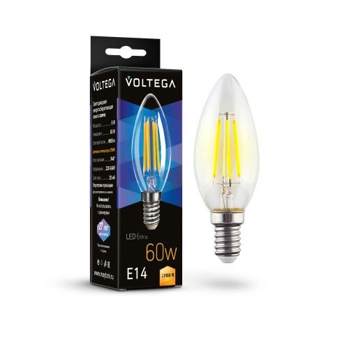 Лампочка светодиодная Voltega Candle 6W 7197