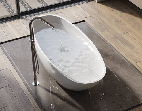 Ванна из искусственного камня Moma Ruby Infinity RBTI0304.S 180х80 отдельностоящая овальная