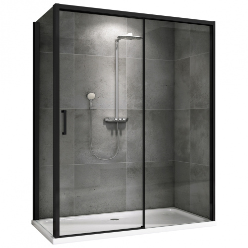 Душевой уголок Abber Komfort AG93160B-S92B 90х160 стекло прозрачное профиль черный