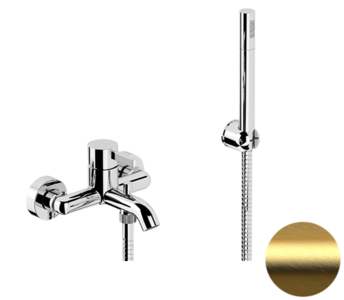 Смеситель для ванны Remer Metrica MC02BG настенный брашированное золото