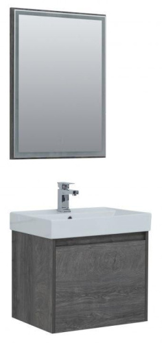Комплект мебели: тумба с раковиной + зеркало Aquanet Nova Lite 00242923 60,5х45,7х136,5 напольный/подвесной