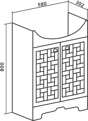Тумба под раковину Runo АВИЛА 00000001045 60х30 напольная цвет белый - фото 4