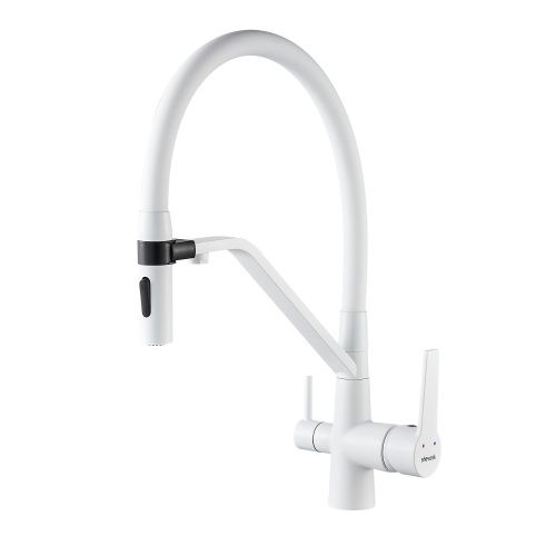 Смеситель для кухни Shevanik S278C на мойку белый