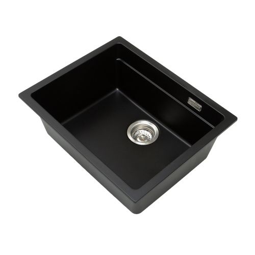 Кухонная мойка Grandex Aqua 500204 56х45 цвет черный поверхность матовая