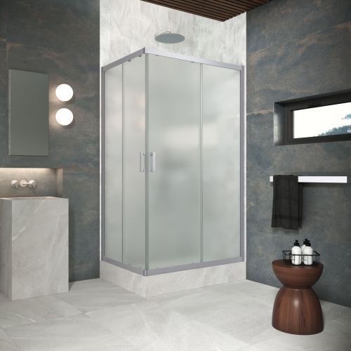 Душевой уголок Vegas-Glass ZA-F Protec ZA-F Protec 100*85 07 10 100х85 стекло матовое профиль хром матовый без поддона