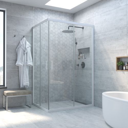 Душевой уголок Vegas-Glass ZA-F TUR+NOVO ZA-F NOVO h2000 85*70 01 crystalvision 85х70 стекло прозрачное профиль белый без поддона