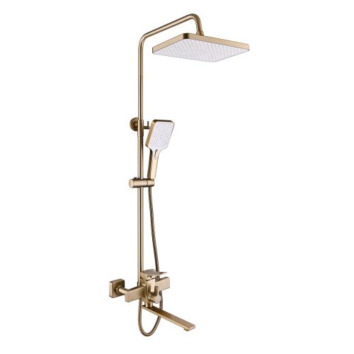 Душевая стойка Shevanik S6136G настенная цвет золотой сатин