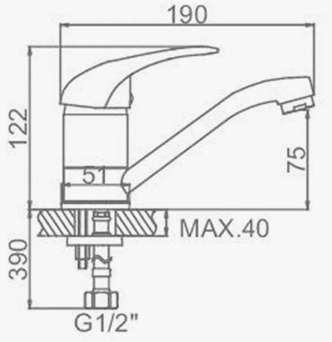 Смеситель для кухни D-Lin D151401-1 на мойку хром - фото 2