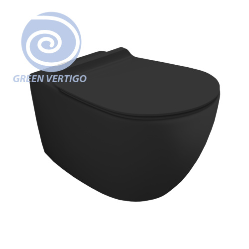 Чаша унитаза подвесная Simas Vignoni VI18VERT nero matt цвет черный матовый без сиденья безободковая смыв торнадо