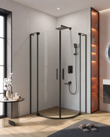 Душевой уголок Cezares SLIDER SLIDER-R-2-90/100-C-NERO 90х90 стекло прозрачное 8 мм