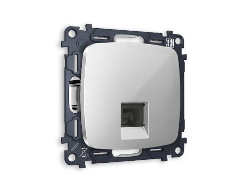 Комплект механизма телефонной розетки RJ-11(4P4C) со шторкой Ambrella Volt Omega (Омега) MO412030