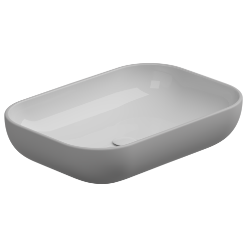 Раковина GSG Ceramic Design Easy 60см EALAVRE60BI000/033 накладная цвет белый/серый