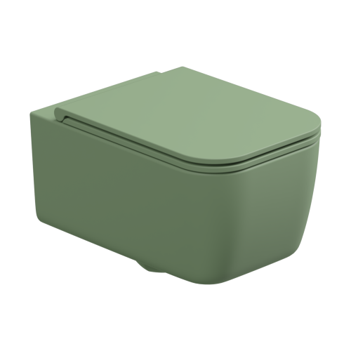 Чаша унитаза подвесная GSG Ceramic Design Brio BRWCSO031 цвет зеленый без сиденья безободковая каскадный смыв