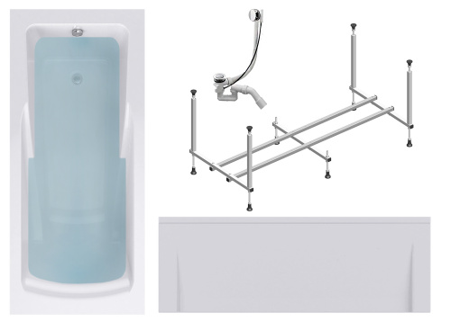 Ванна акриловая Timo HELLA HELLA1775-KT17-SPV1505-FP17H 170х75 пристенная прямоугольная с каркасом Ванна акриловая Timo HELLA HELLA1775-KT17-SPV1505-FP17H 170х75 пристенная прямоугольная с каркасом