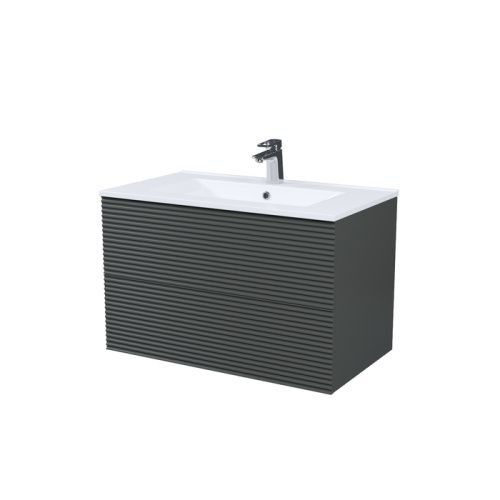 Тумба с раковиной IDDIS Bild BIL80G0i95K 80х45х50 подвесная цвет темно-серый