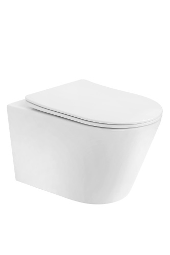 Чаша унитаза подвесная Boheme Avva 973-SET-MW цвет белый с сиденьем микролифт безободковый смыв торнадо