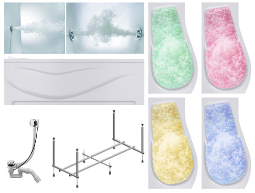 Ванна акриловая гидромассажная Timo VINO VINO1792L-KTVINO17-SPV1505-T-CM-T-BM-T-CT-FPVINO17L 170х92 пристенная асимметричная с каркасом