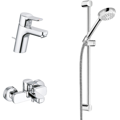 Комплект смесителей Kludi PURE&EASY 376850565 на раковину/на стену хром