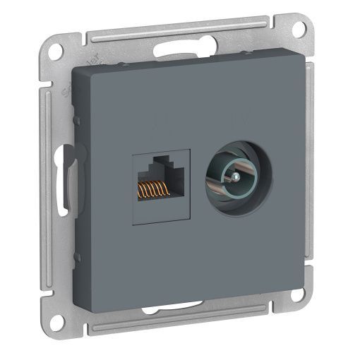 Розетка двойная комп+ТВ, RJ45+TV Systeme Electric AtlasDesign (АтласДесигн) ATN000789