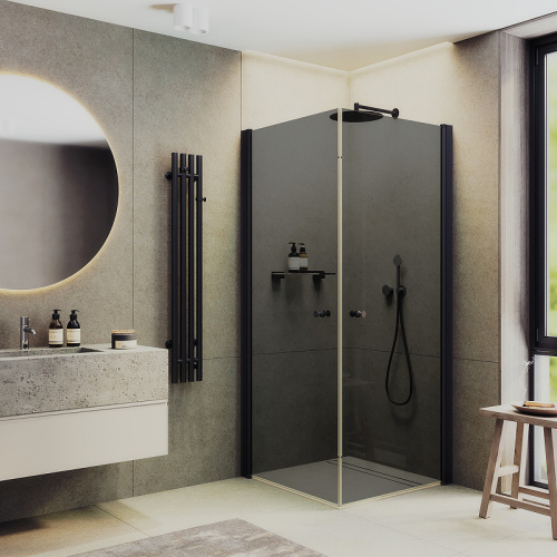 Душевой уголок Maybah Glass MGY-1300-6 90х90 стекло тонированное профиль черный