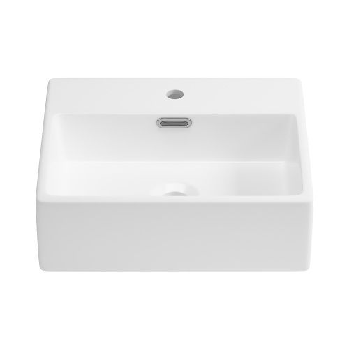 Раковина из сантехнического фарфора Wellsee Graceful Pro 150901000 43х36 накладная цвет белый глянцевый 1 отверстие под смеситель