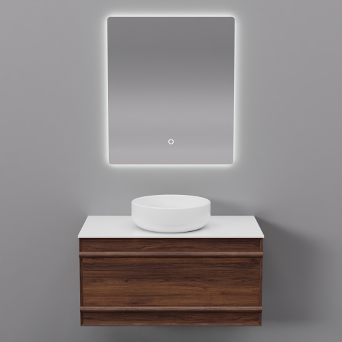 Тумба с раковиной+зеркало ArtDecco Bridget (Бриджит) ABR08W22S3M0 80x45x40 подвесная цвет черный орех