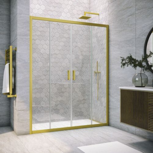 Душевая дверь Vegas-Glass Z2P TUR+NOVO Z2P NOVO h2000 180 03 crystalvision 180х200 стекло прозрачное профиль золото