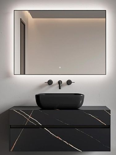 Зеркало в ванную Boheme 543-100-B 100х70 цвет черный матовый