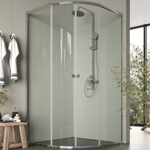 Душевой уголок Agger A01-100TCR/G 100х100 стекло прозрачное профиль хром без поддона