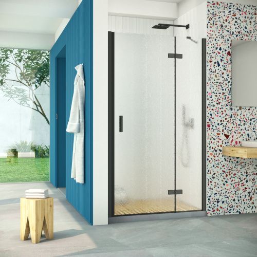 Душевая дверь Vegas-Glass AFP Retta AFP Retta 100 02М 02 R 100х200 стекло рифленое профиль черный матовый