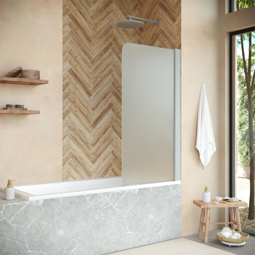 Душевая шторка на ванну Vegas-Glass EV+EV NOVO EV NOVO 70 07 10 R 70х139 стекло матовое профиль хром матовый ориентация правая