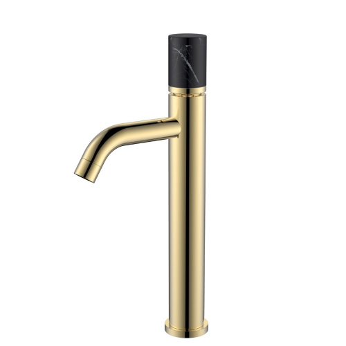 Смеситель Boheme Stick 122-G-MR-BLACK на столешницу золото