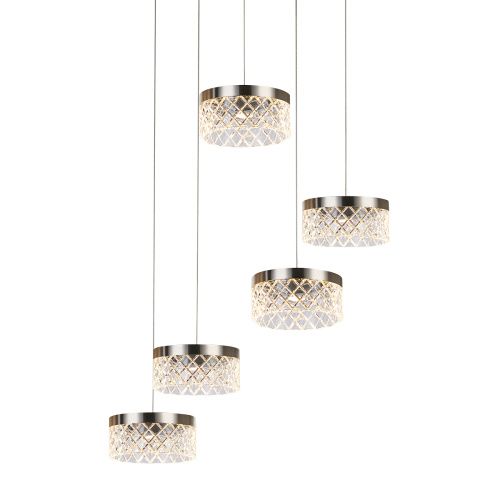 Светильник подвесной Delight Collection Diamond cut (Диамонд цут) MD21020075-5A satin nickel