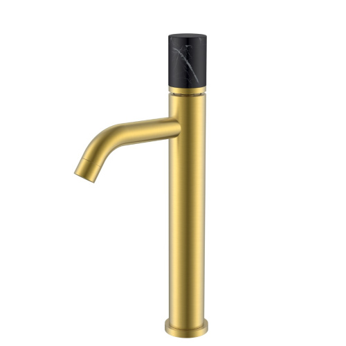 Смеситель Boheme Stick 122-MG-MR-B на раковину золото матовое