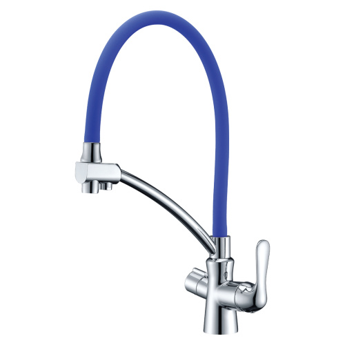 Смеситель для кухни LeMark Comfort LM3070C-Blue на мойку синий/хром без термостата