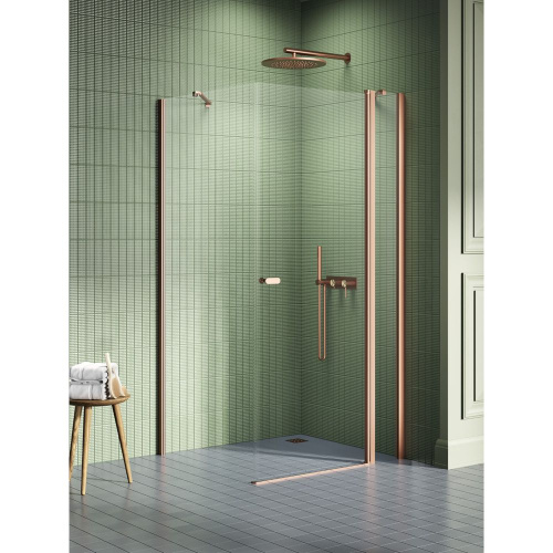 Душевой уголок New Trendy NEW SOLEO Copper brushed K-1999 110х110 стекло прозрачное 6 мм