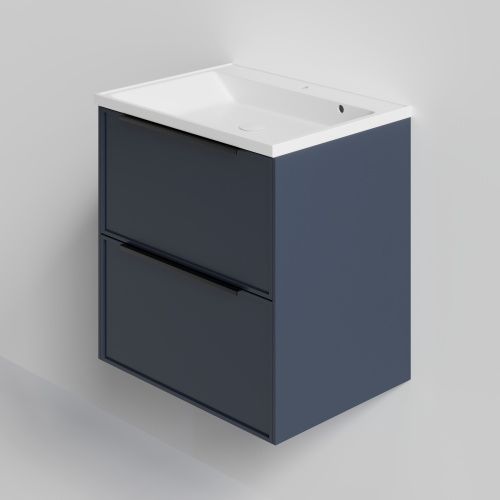 Тумба с раковиной La Fenice SIMPLA TWIN NFNC-01-SIM-BG-100-2-3-100 101х63х47 подвесная цвет синий