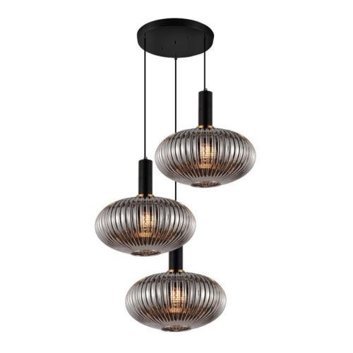 Люстра подвесная Lumina Deco Floril (Флорил) LDP 1216-3 GY+BK