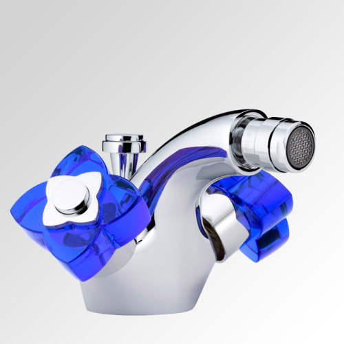 Смеситель THG Ptale de cristal bleu U6B-A02-3202 на биде хром