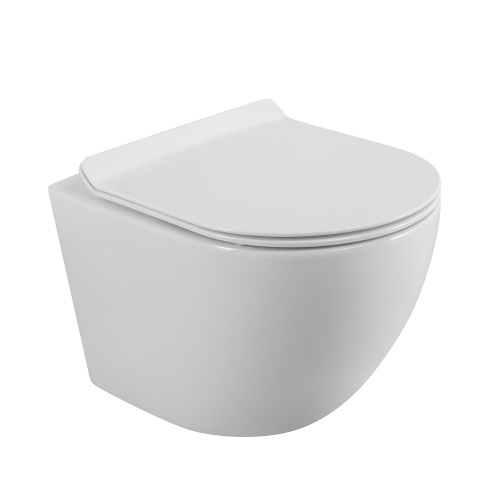 Унитаз подвесной BelBagno SFERA-R BB046CHR/BB076SC белый с сиденьем микролифт безободковый каскадный смыв