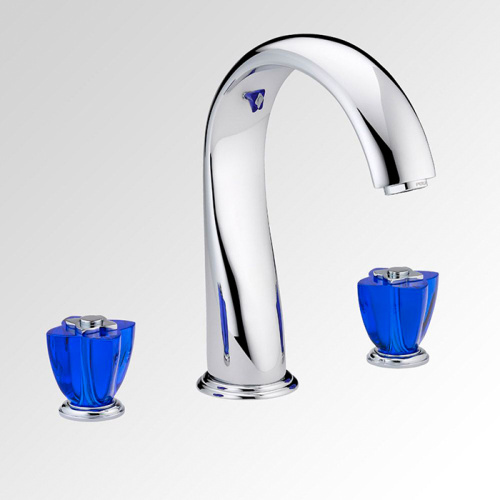 Смеситель THG Ptale de cristal bleu U6B-A02-25SG на борт ванны хром
