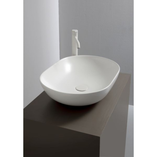 Раковина керамическая White Ceramic Balisong W0807SETCF/Balisong 60х40 накладная цвет кофейный матовый без отверстий под смеситель