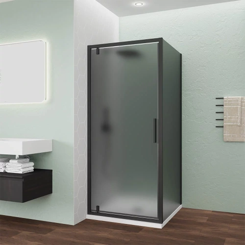 Душевой уголок Veconi Ottimo OP30B-SP-70100-12-C9 100х70 стекло тонированное профиль черный без поддона