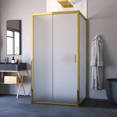 Душевой уголок Vegas-Glass ZP-U TUR+NOVO ZP-U TUR NOVO 120*90 09 10 120х90 стекло матовое профиль золото глянцевое без поддона