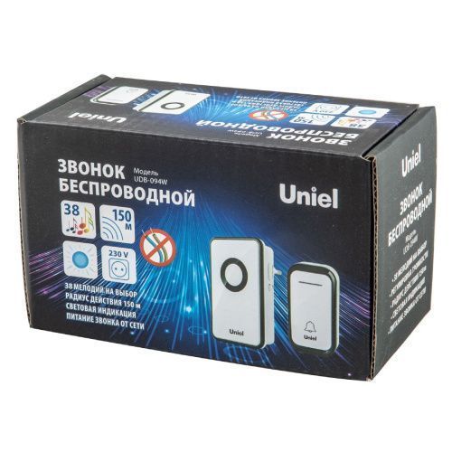 Звонок беспроводной Uniel UDB-094W-R1T1-38S-BL/SL